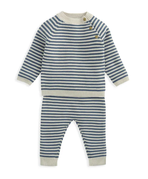 Stripe Jumper & Leggings Set - Blue
