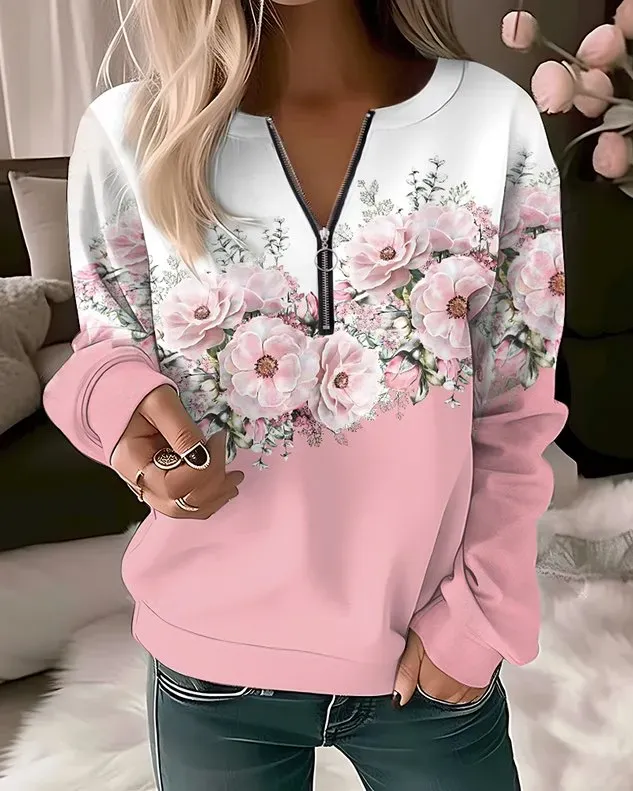 Floral Casual Sweatshirt
