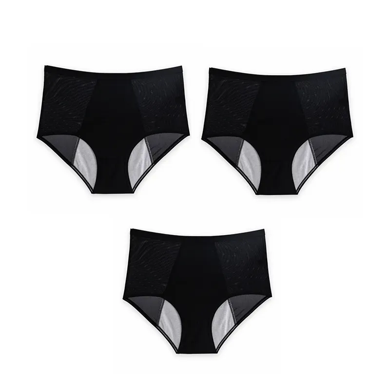 High Waist Leak Proof Ice Silk Panties Plus Size L-6XL