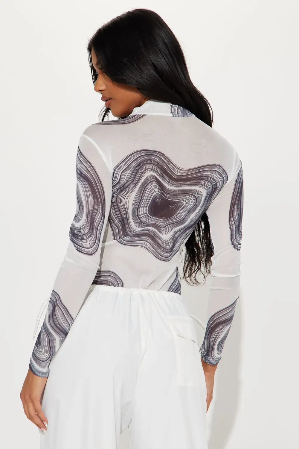 I'm The Vision Mesh Bodysuit - White/combo