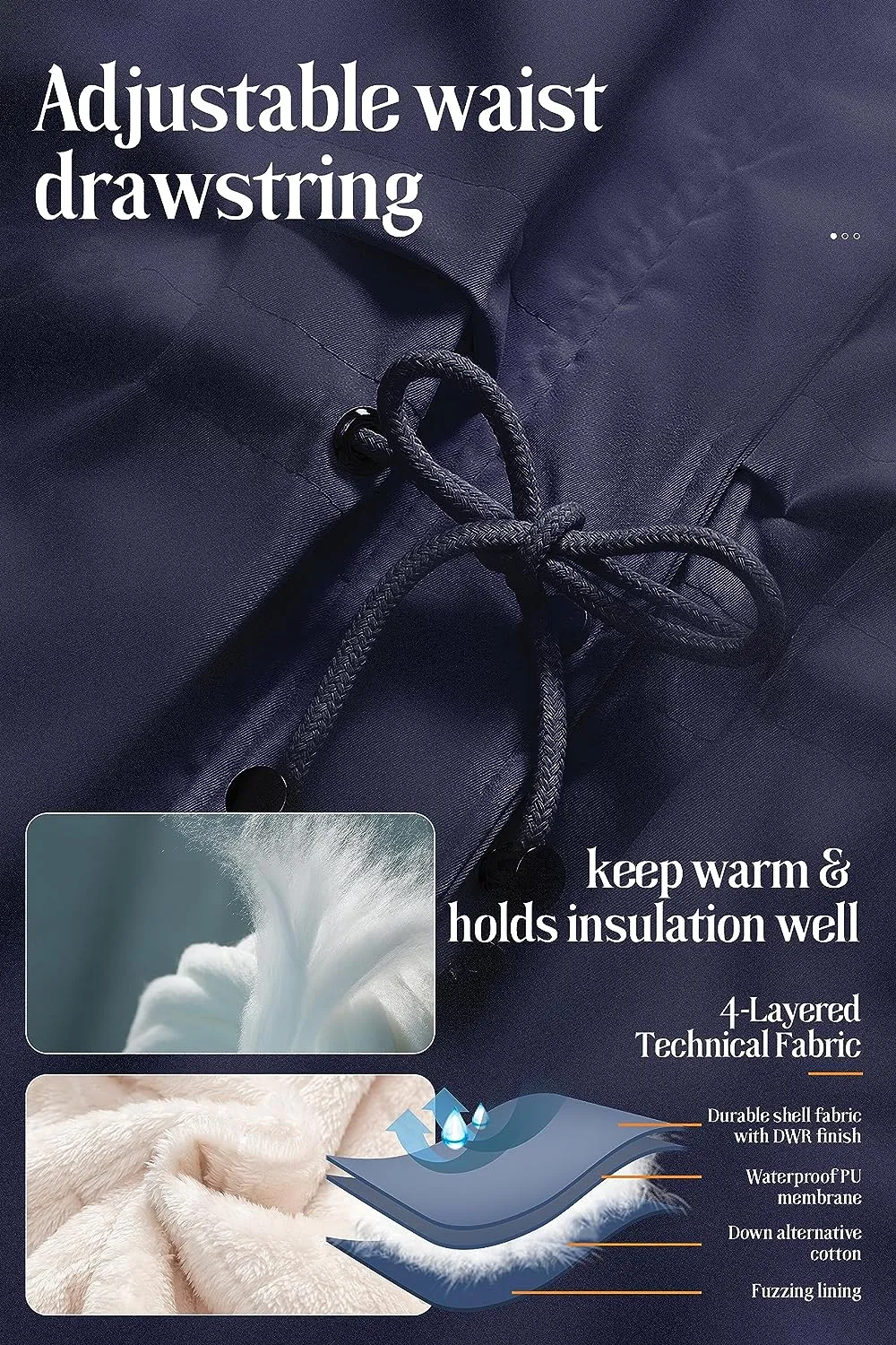 Women's Mid-Length Parka Winter Outerwear Jacket Soft Fleece Warm Snow Coat