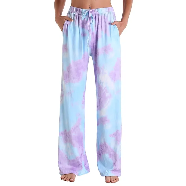Women's Pajamas Pants Pjs Grid / Plaid Fashion Comfort Sweet Party Home Christmas Cotton Long Pant Pant Summer Spring Light Pink Black