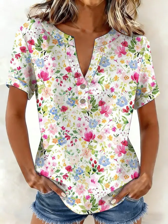 Women's Casual Floral Print Shirt