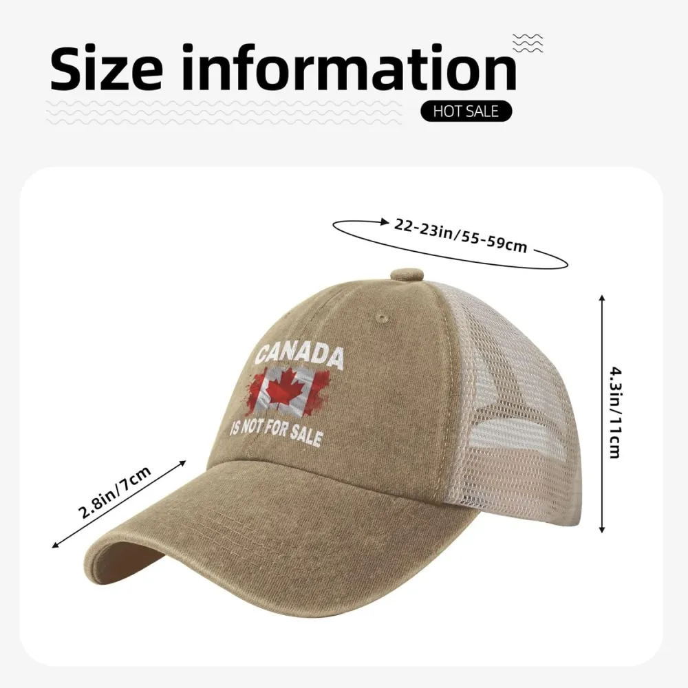 Canada is Not for Sale Hats Denim Mesh Cap