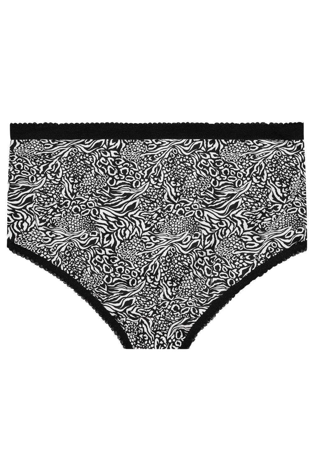 YOURS 5 PACK Curve Black Cotton High Waisted Full Briefs