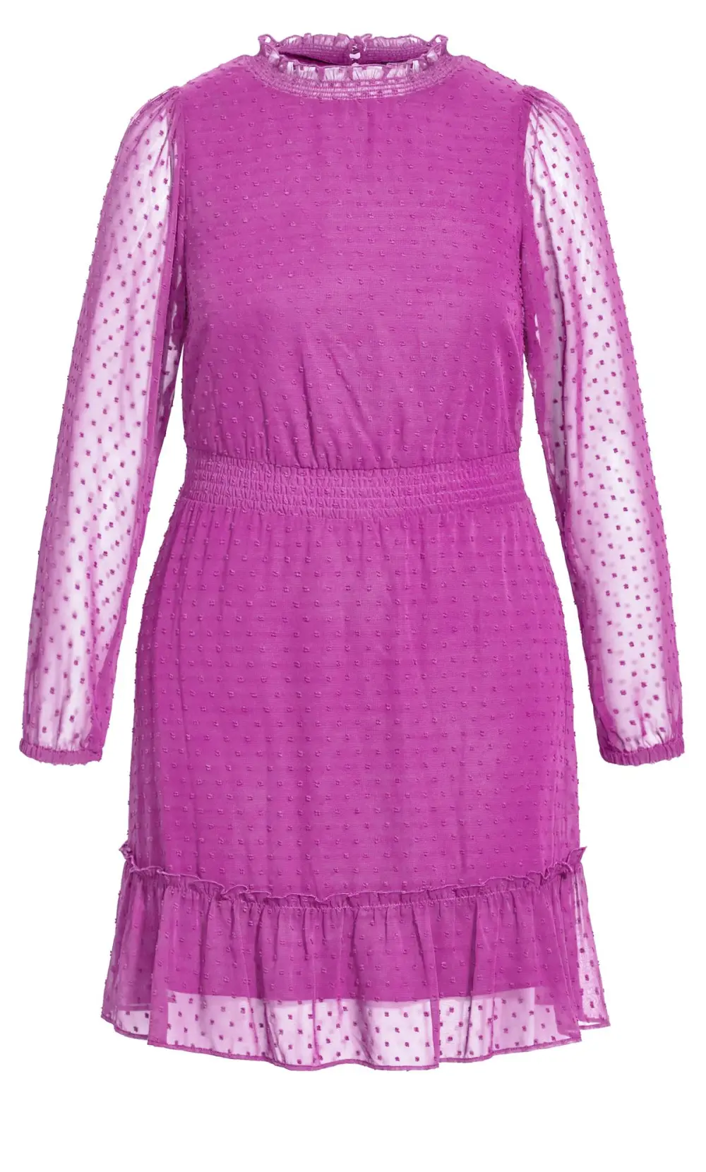 Evans Purple Dobby Tiered Dress
