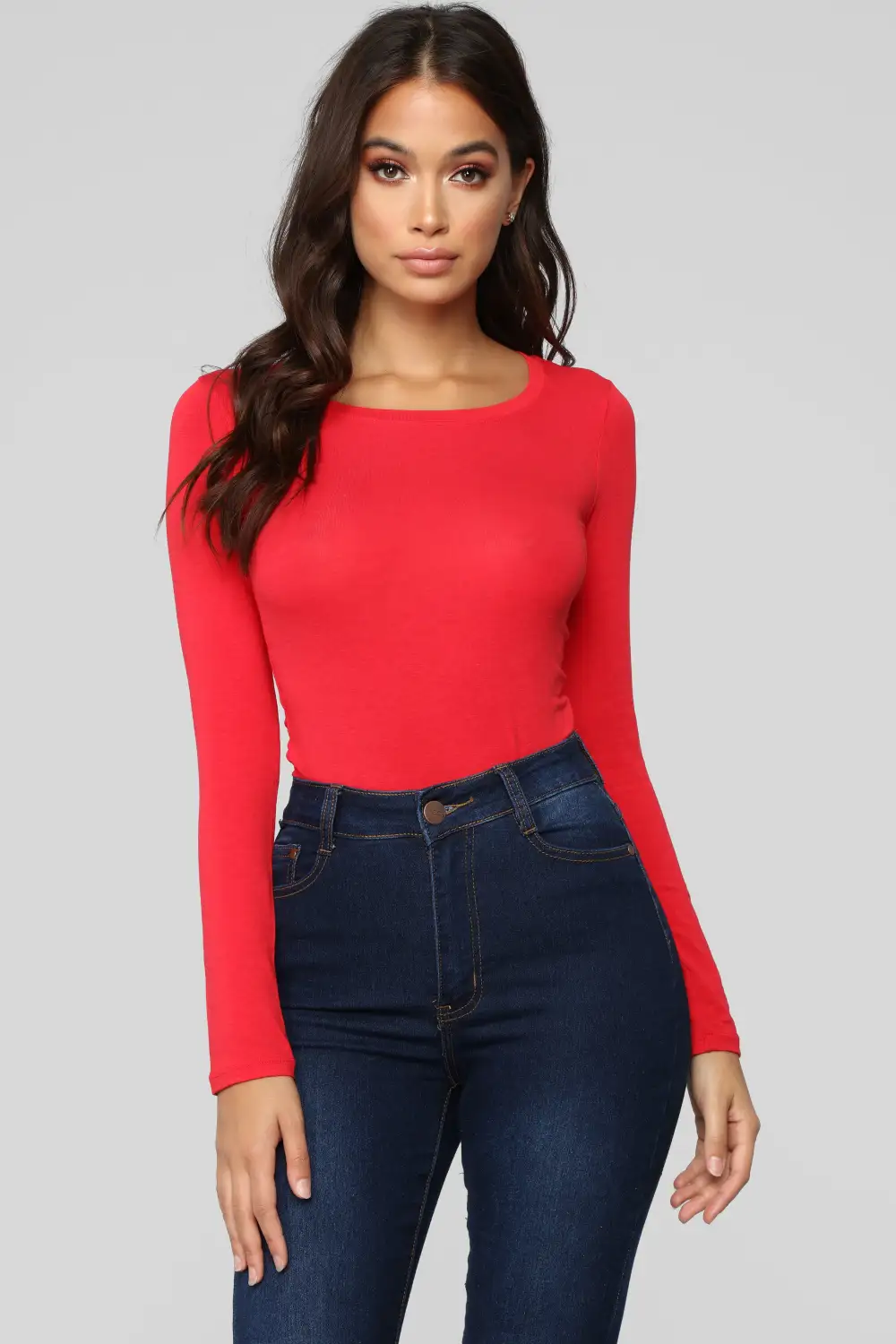 Julia Long Sleeve Top - Red