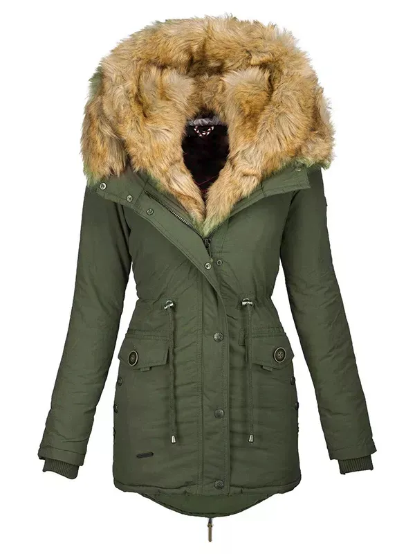 2in1 ladies winter warm jacket leather coat