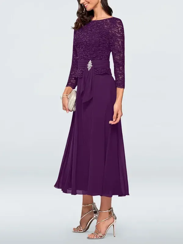 Chiffon waist-skimming lace temperament women's dress