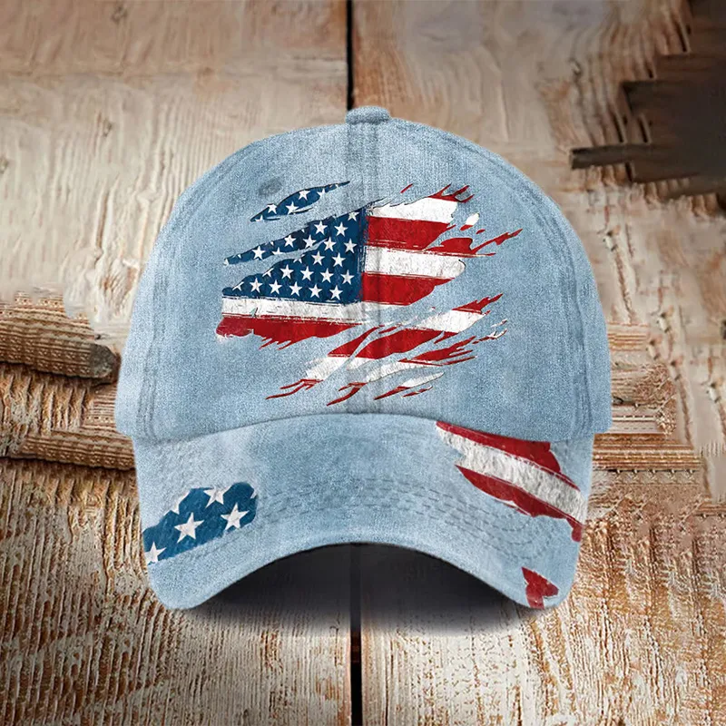 Unisex Independence Day Retro Flag Design Print Hat