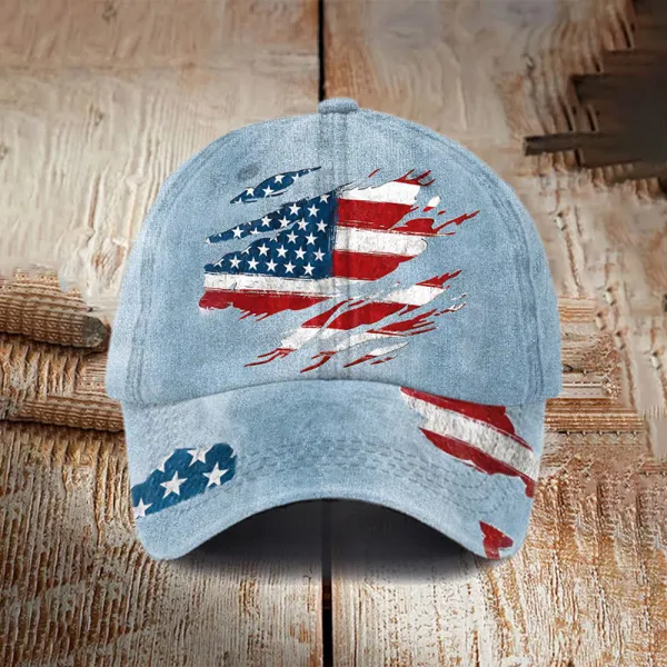 Unisex Independence Day Retro Flag Design Print Hat