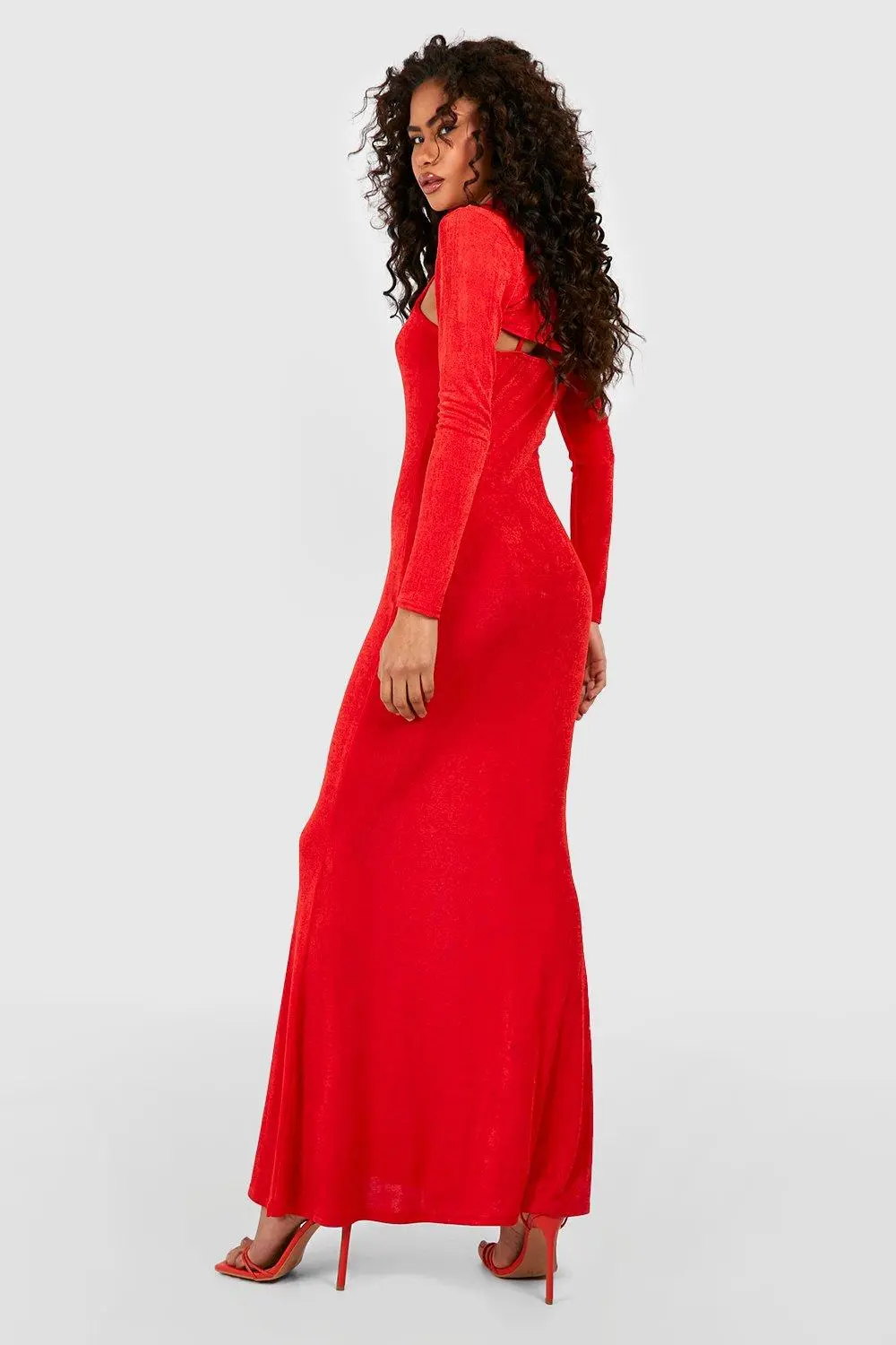Spring/Summer Textured Slinky Bolero & Flared Maxi Dress