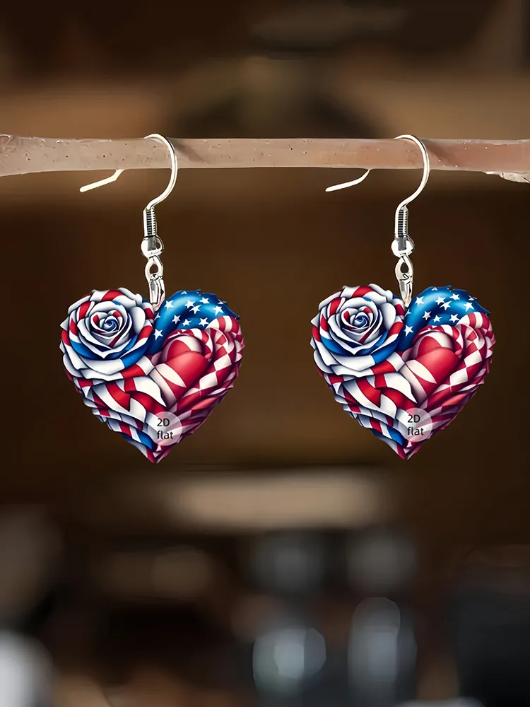 American Independence Day Art  Earrings