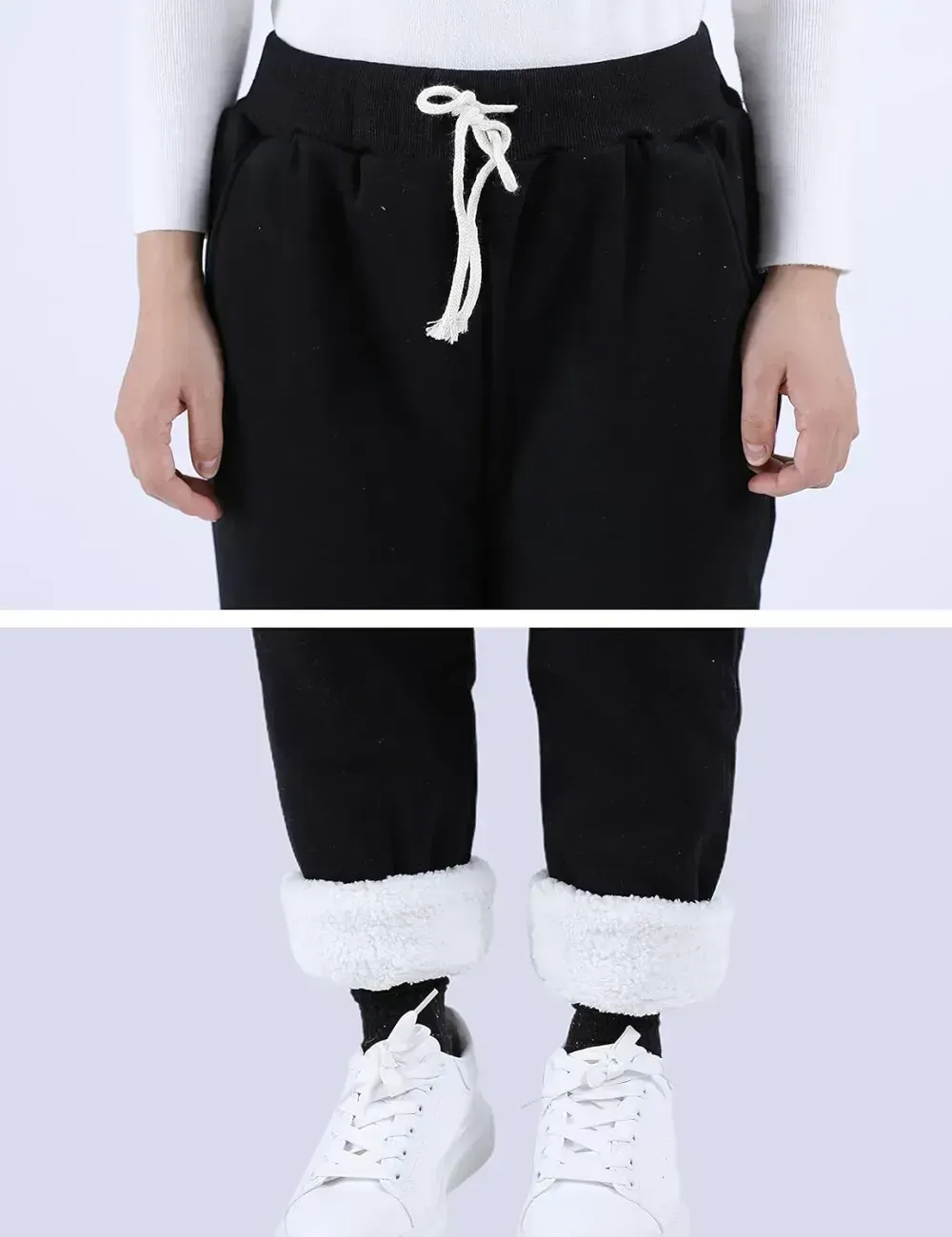 Women's Winter Warm Athletic Sweatpants Sherpa Lined Joggers Fleece Pants