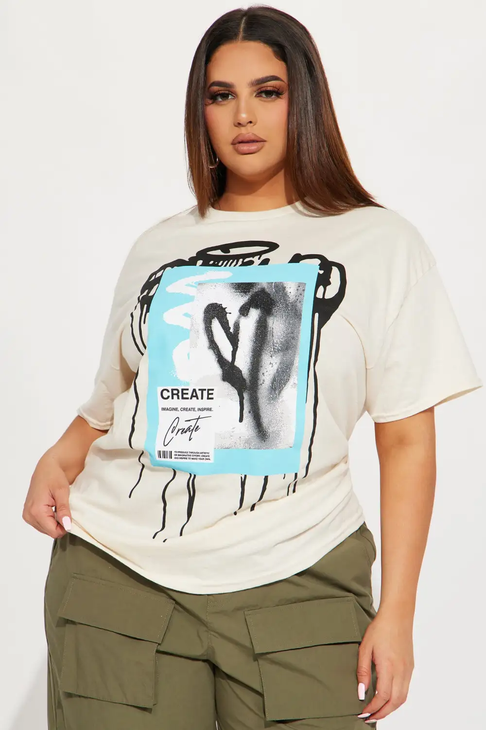 Create Love Graffiti Tshirt - Cream