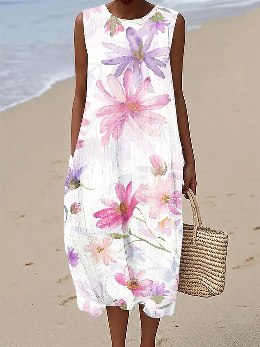 Women's Retro Floral Print Dress