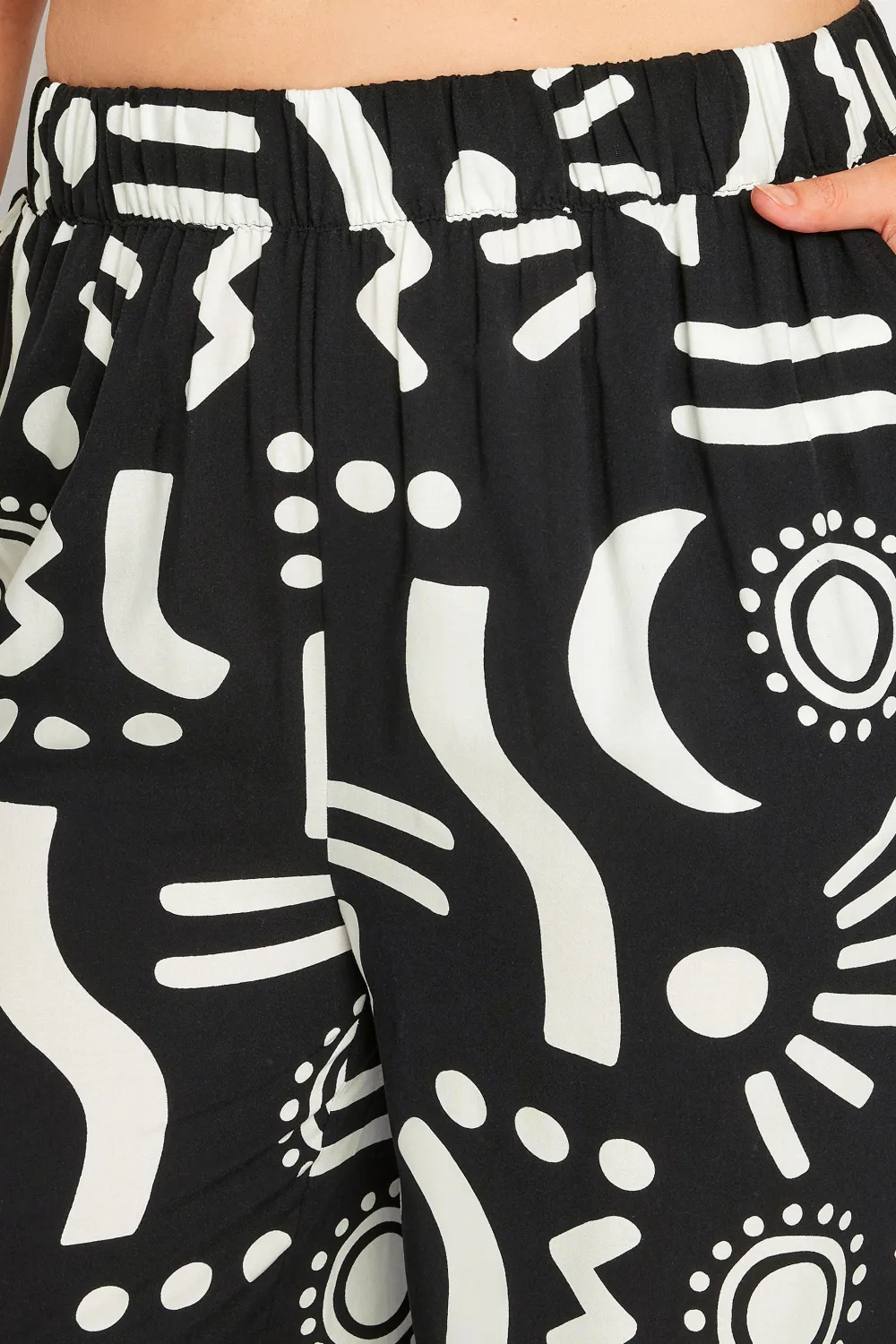 YOURS Curve Black Wide Leg Cropped Trousers