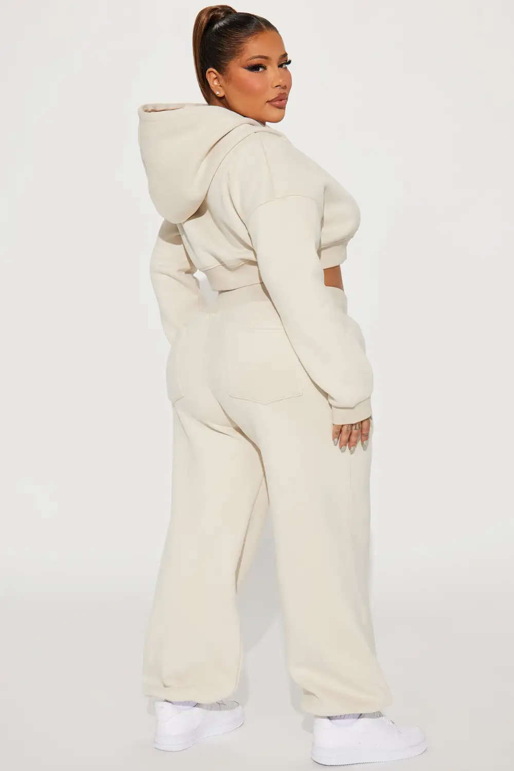 Nikkie Fleece Jogger Set - Cream