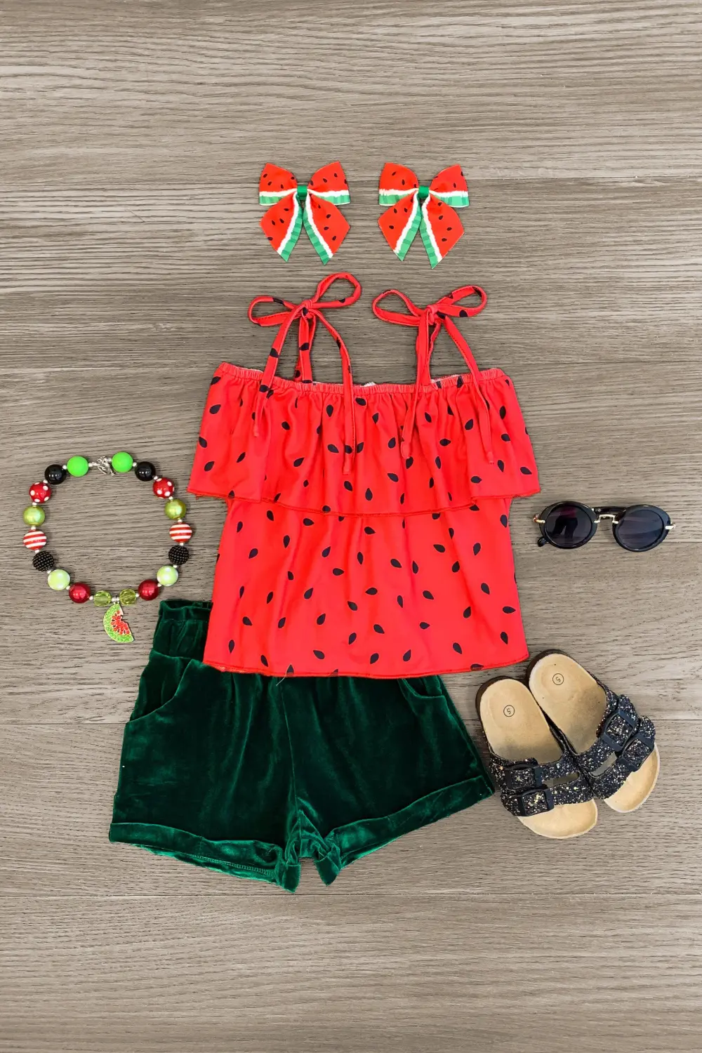 Watermelon Velour Short Set