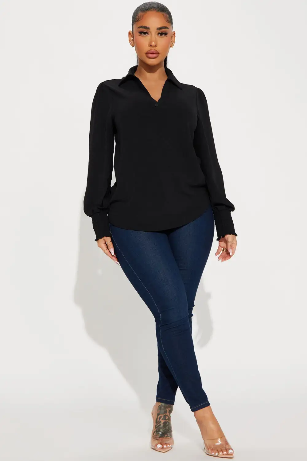 Enid Blouse Top - Black