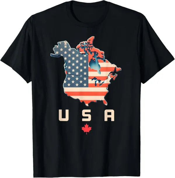 Shirt with Canada and USA map - Annex America’s 51st state! T-Shirt