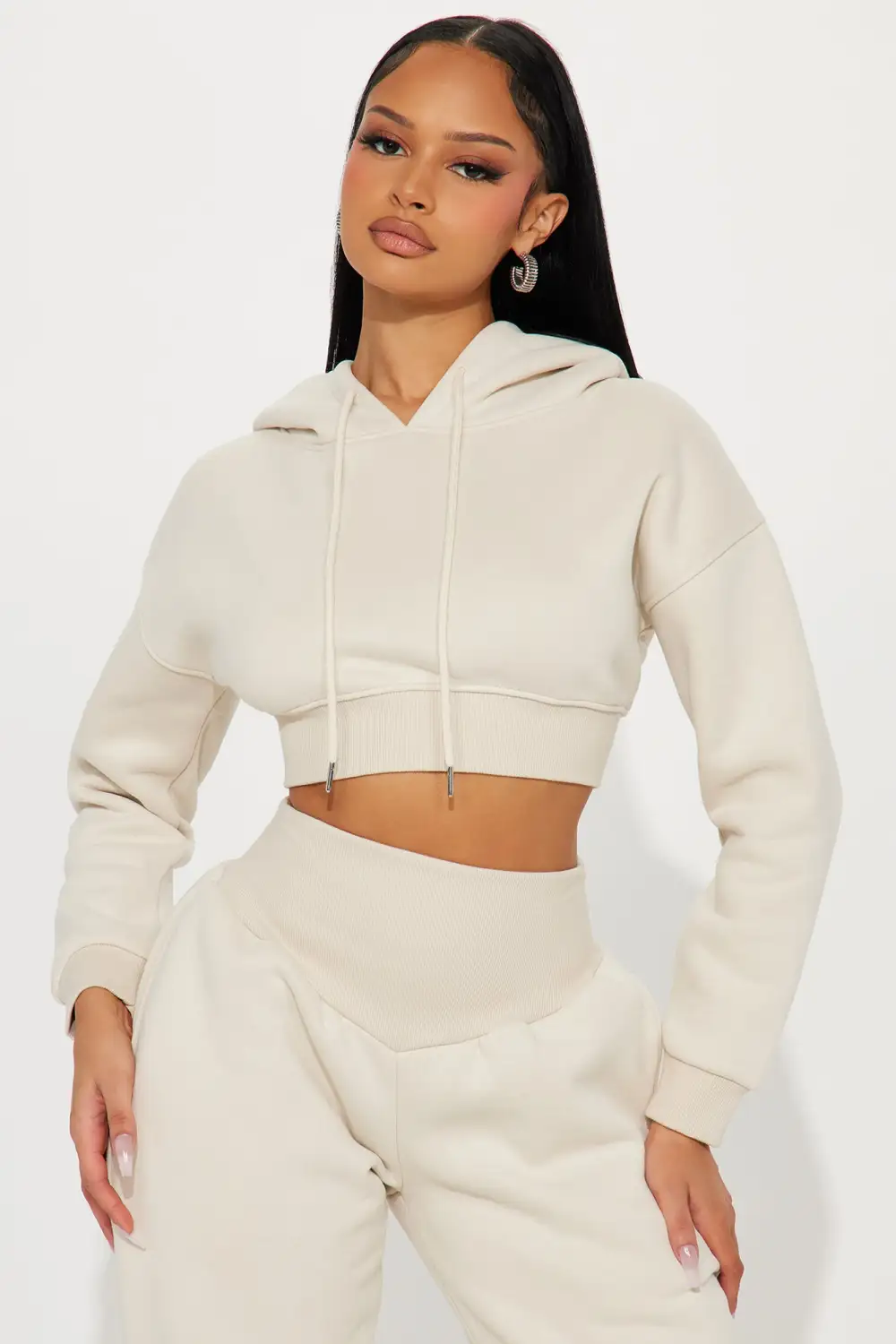 Nikkie Fleece Jogger Set - Cream