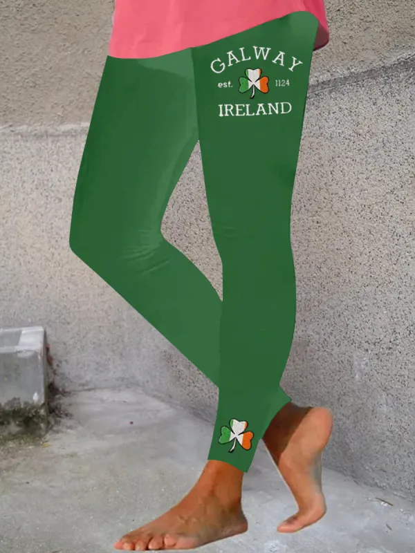 Women's St. Patrick's Day Printed Stretch Leggings
