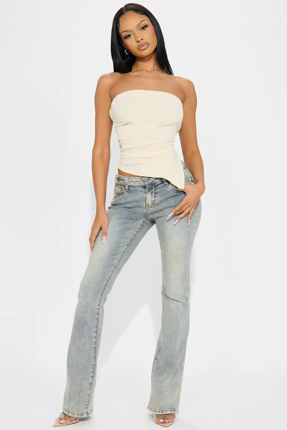 Test My Love Stretch Bootcut Jeans - Light Wash
