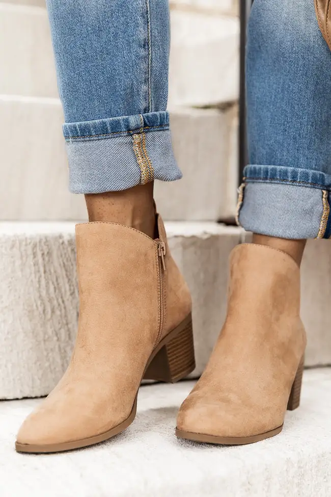 Topanga Beige Suede Heel Bootie