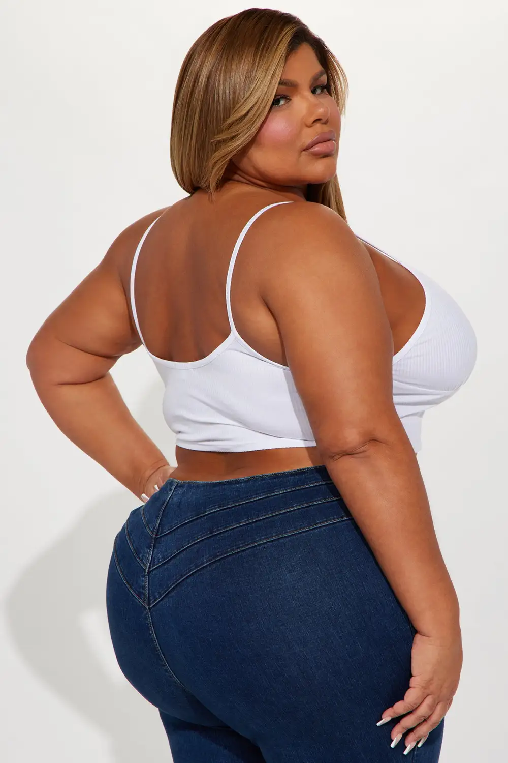 Ellie V Neck Cami Top - White