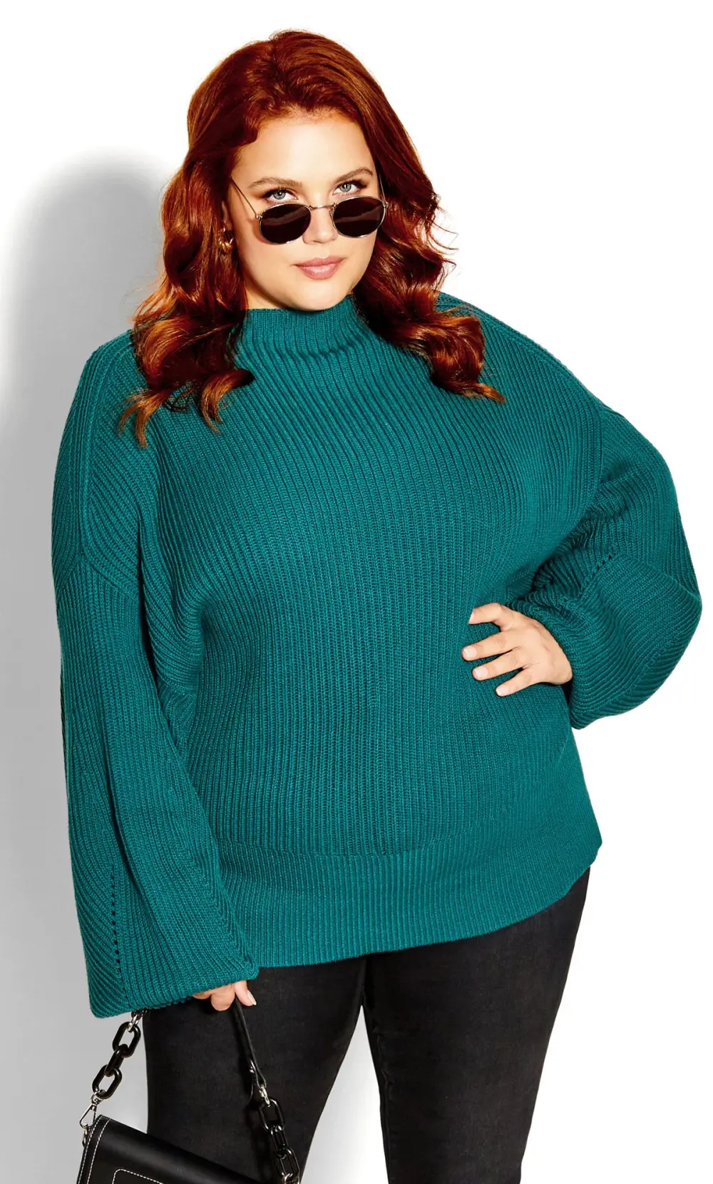 Evans Teal Blue Knitted Jumper