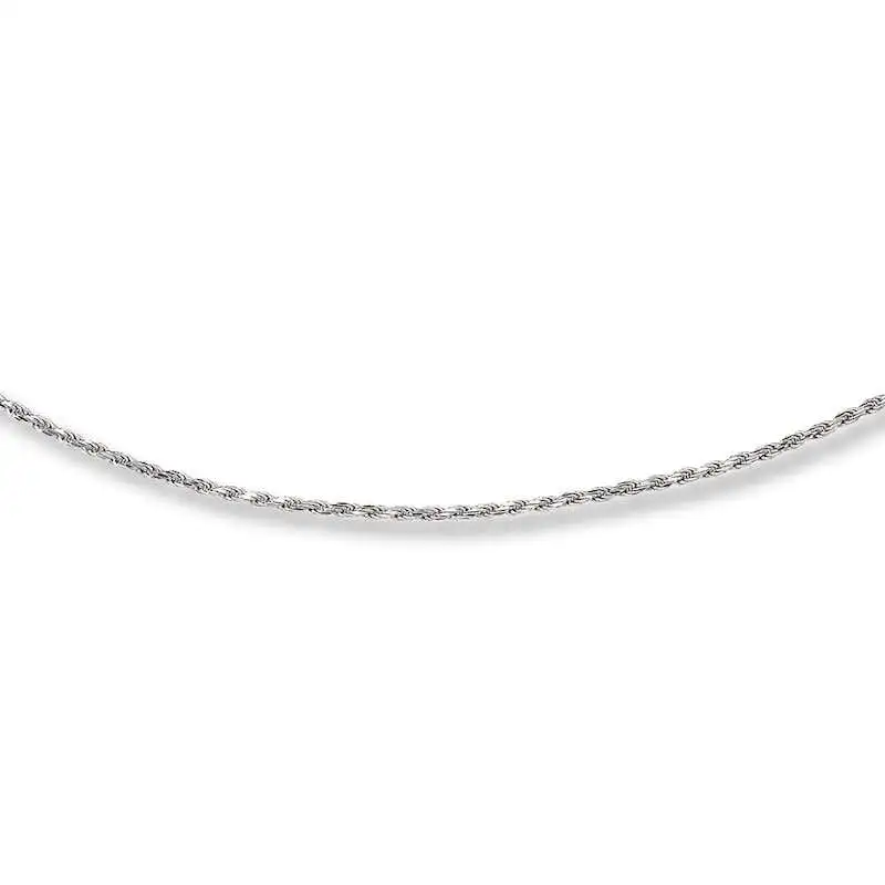 Solid Rope Chain Necklace Sterling Silver 18