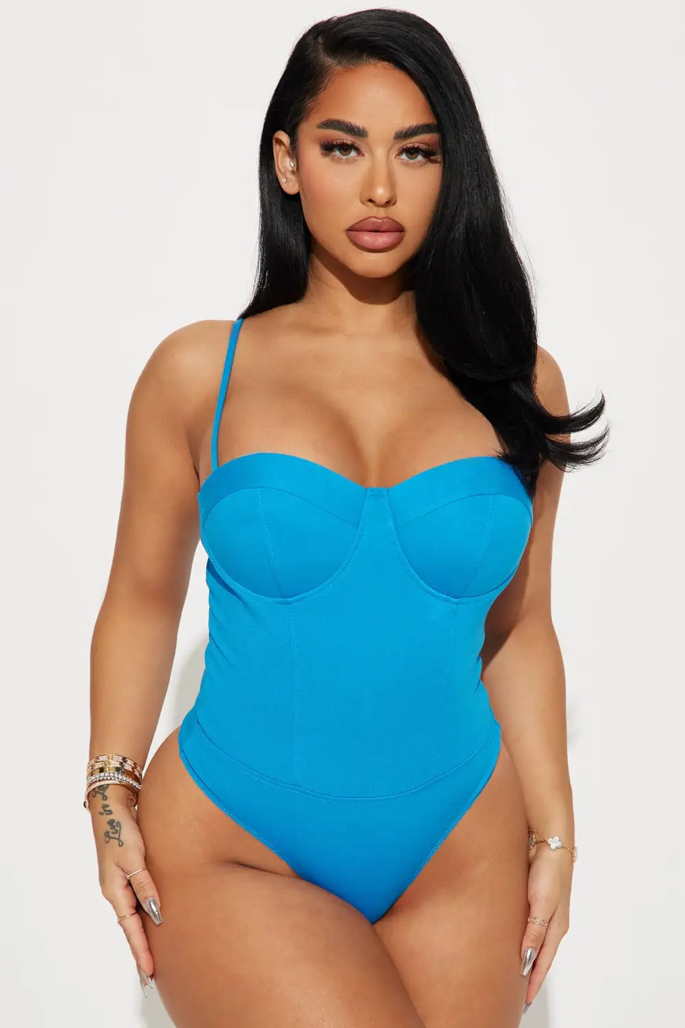 Lust Over You Bodysuit - Dusty Blue