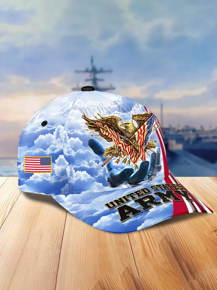 Unisex Casual Independence Day Us Army Print Cap