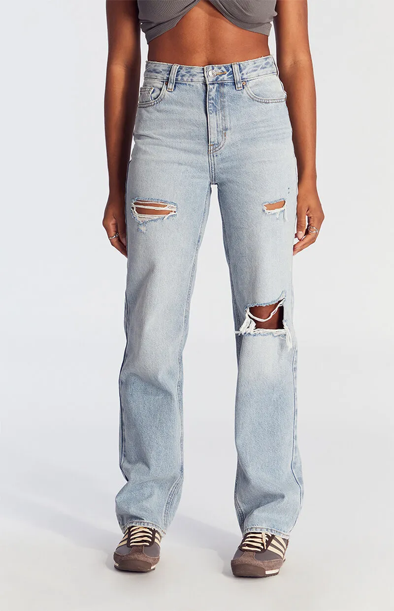 PacSun Light Indigo Ripped '90s Boyfriend Jeans