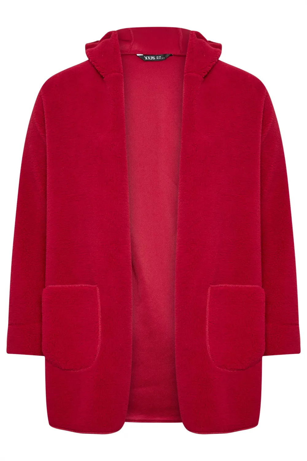 YOURS Curve Brown Teddy Hooded Jacket