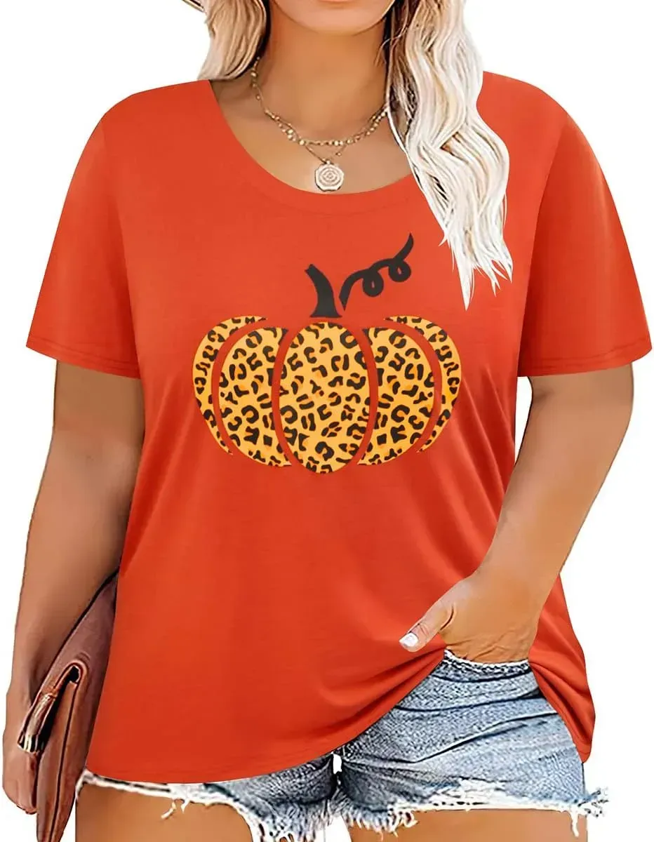 TIYOMI Plus Size T Shirt for Women Short Sleeve Tunic Cross Line Shirts Round Neck Tops Summer Blouse XL-5XL 14-28