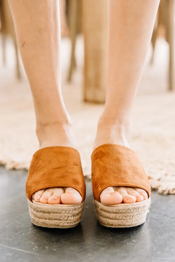 Going Well Tan Brown Espadrille Wedges