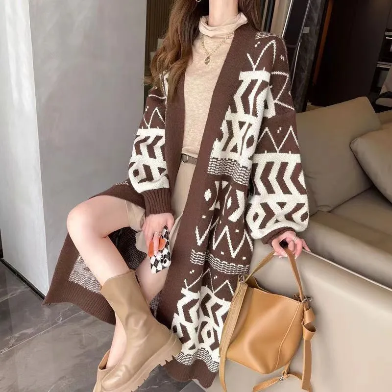 Casual Woolen Long Cardigan