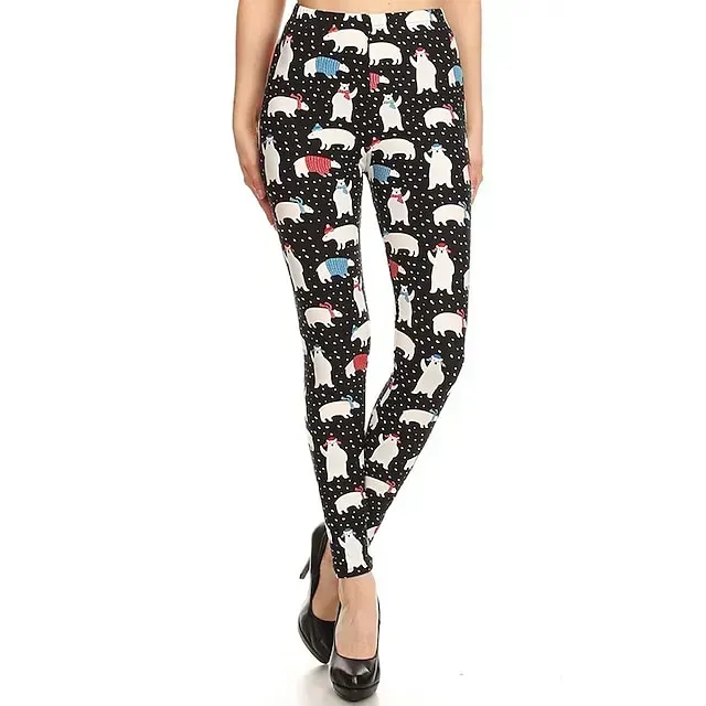 Santa Claus Leggings Jogger Pants Women's Christmas Christmas Christmas Eve Adults' Christmas New Year Eve Polyester Lycra Spandex Pants