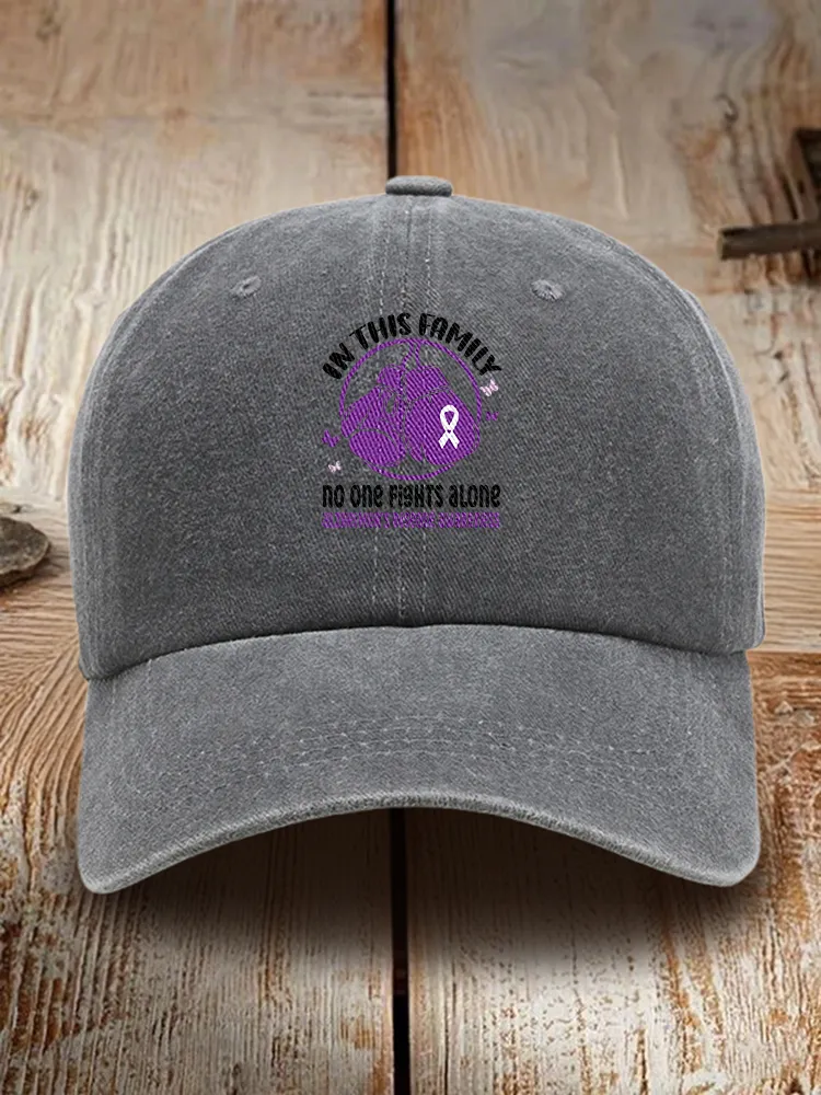 In This Family No One Fights Alone Alzheimer'S Awareness Baseball Cap