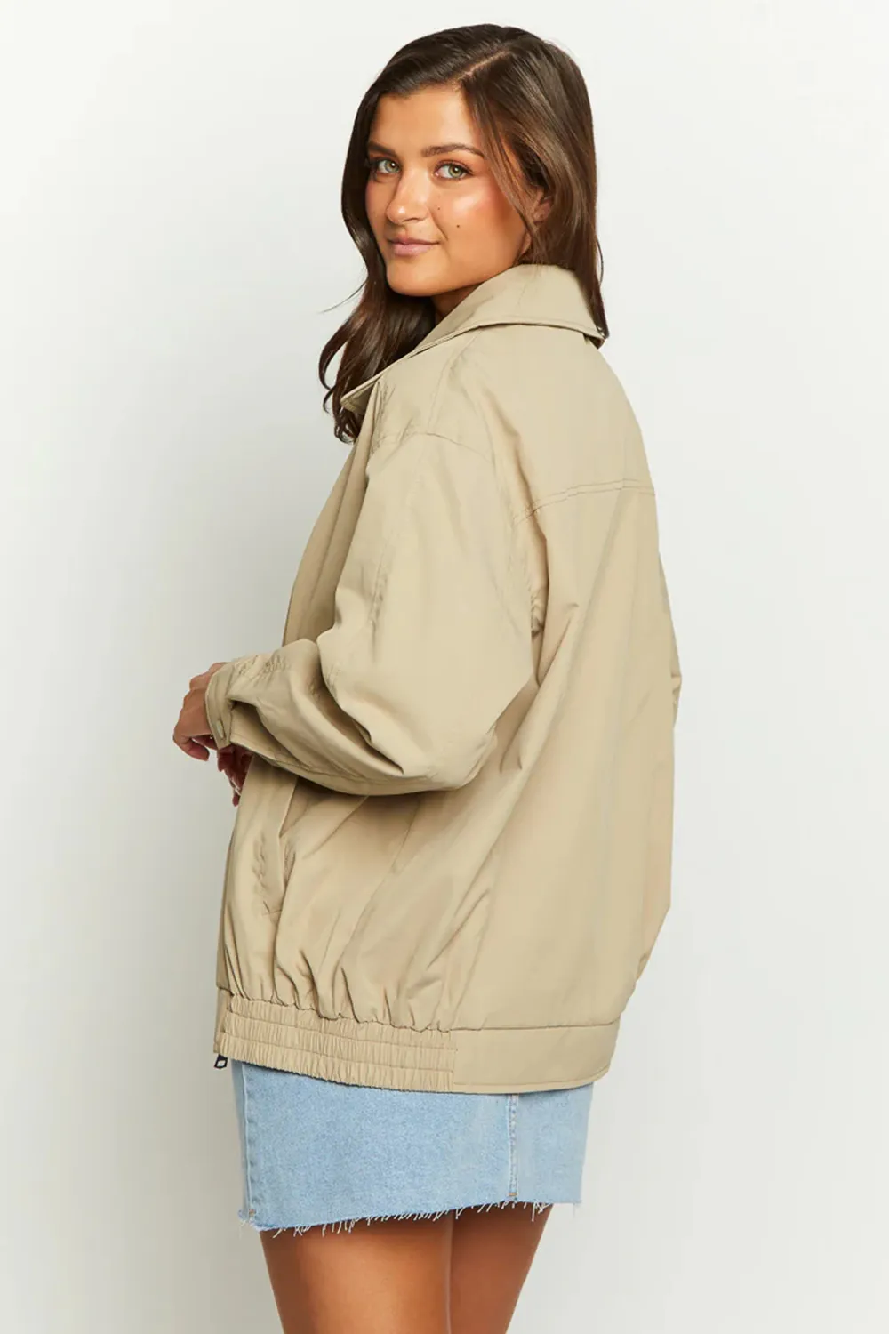 Gabbi Fawn Windbreaker Bomber Jacket