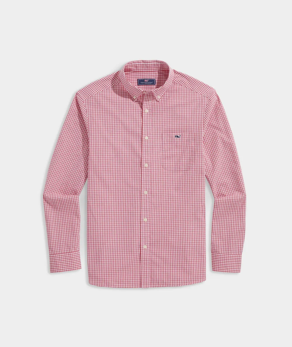 Stretch Poplin Gingham Shirt