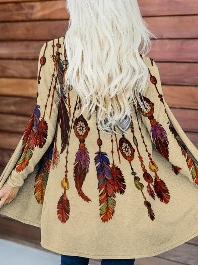Long Sleeve Cotton-Blend Vintage Cardigan