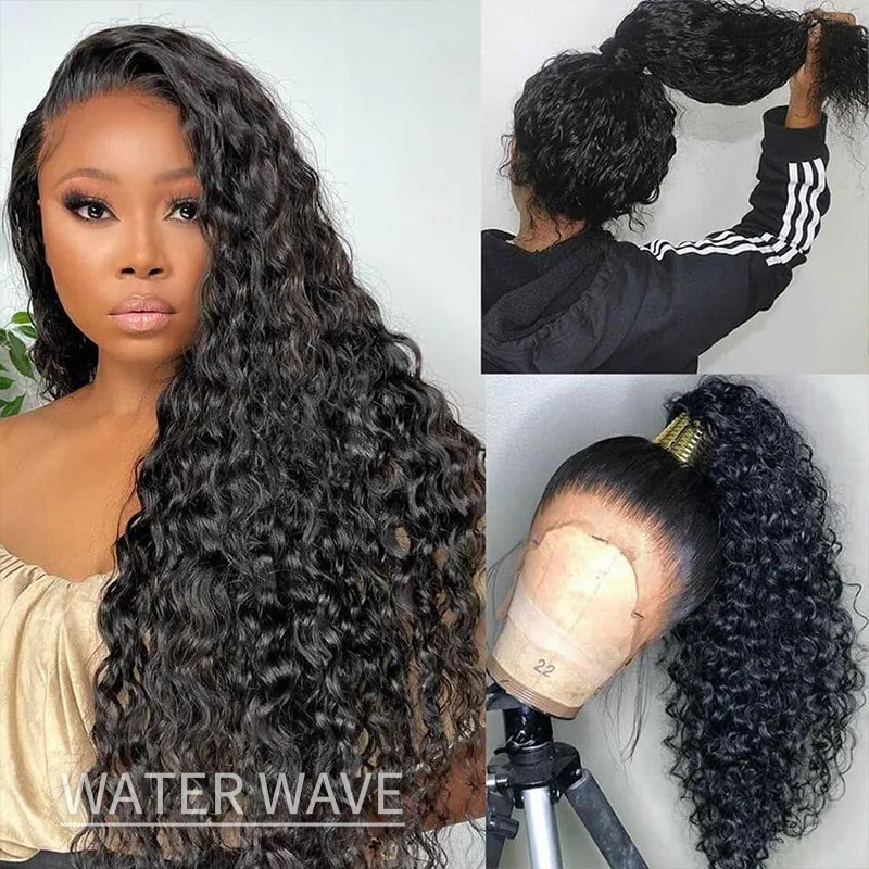 16-34inch 360 Lace Frontal Wig Super Natural Human Hair Wigs 180% Density