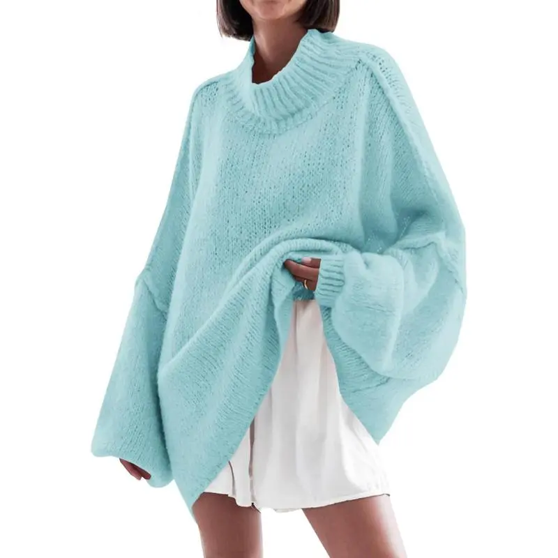 Women's loose-fitting ribbed knit dress