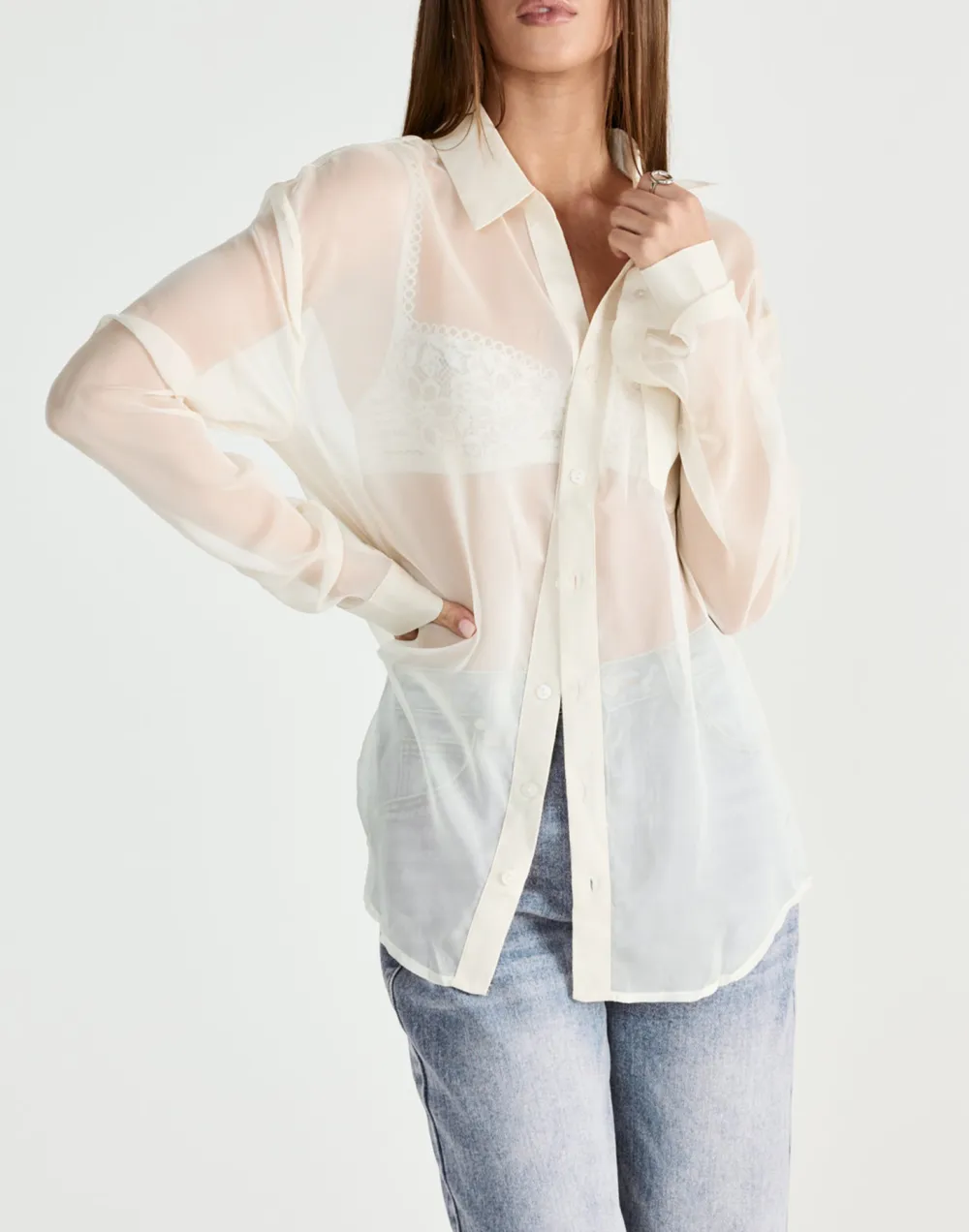 Fashionable Transparent Women's Shirt