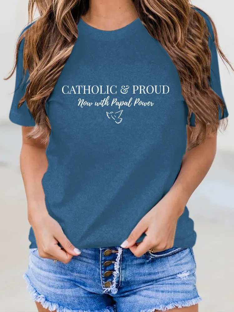 Women'S Honoring The New Pope Leo Xiv Round-Neck Short-Sleeved T-Shirt