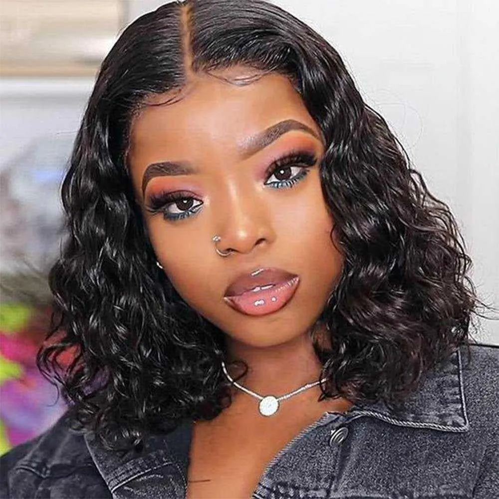 Sterly 13x6 Lace Front Wig Water Wave Bob Human Hair Wigs