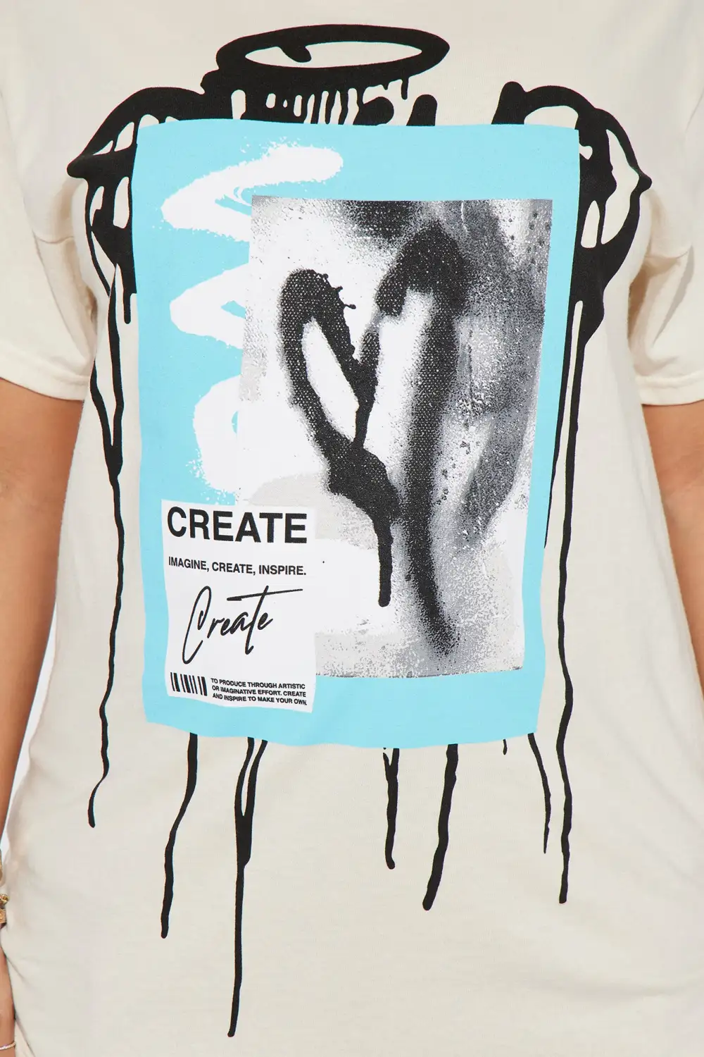 Create Love Graffiti Tshirt - Cream